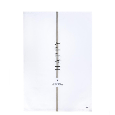 Bastion Collections UTĚRKA - HAPPY in white, 50x70cm