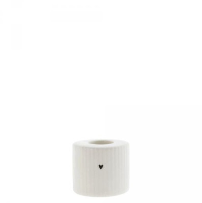 Bastion Collections Svícen kulatý, white with relief, 5 cm