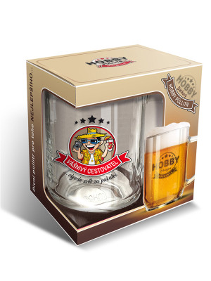Nekupto Hobby Pivní sklenice - VÁŠNIVÝ CESTOVATEL 500ml