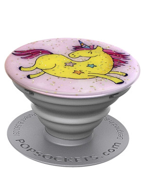 PopSocket GLITTER JUMPING UNICORN YELLOW