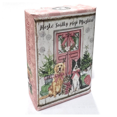 Soaptree Luxusní mýdlo 200g - HEZKÉ SVÁTKY PŘEJÍ MAZLÍČCI