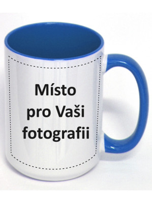 FOTODÁRKY: Fotohrnek JUMBO sv.modrý 1x foto 400ml