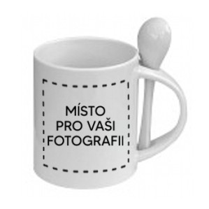 FOTODÁREK: Fotohrnek STANDARD se lžičkou BÍLÝ