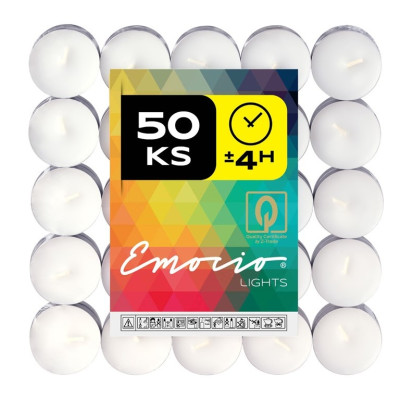 Čajové svíčky EMOCIO 4 h, 50 ks