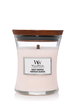 Vonná svíčka WoodWick SHEER TUBEROSE, střední 275 g