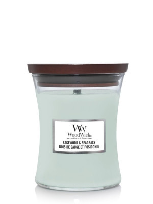 Vonná svíčka WoodWick SAGEWOOD & SEAGRASS střední 275 g