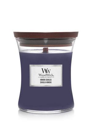 Vonná svíčka WoodWick HINOKI DAHLIA, střední 275 g