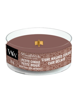 WoodWick PETITE STONE WASHED SUEDE čajová svíčka 31 g