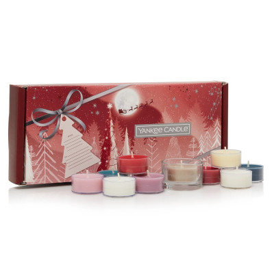 Yankee Candle Dárková sada 2023, 10x čaj. svíčka a svícen