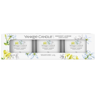 Yankee Candle 3x votivní svíčka ve skle MIDNIGHT JASMINE, 3x 37 g