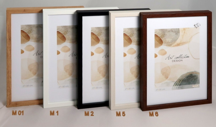 detail Dřevěný MDF rámeček 21x30cm Icar IDEA M3 přírodní bílá, výplň plastové sklo