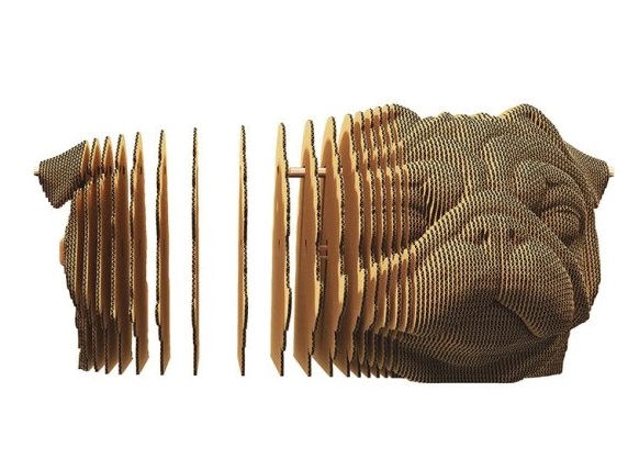 detail Cartonic 3D PUZZLE - PUG, 96 dílků, LEVEL2