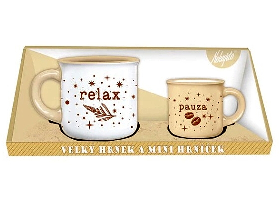 detail Nekupto Set hrnečků Relax - pauza, 1x 370ml, 1x 100ml