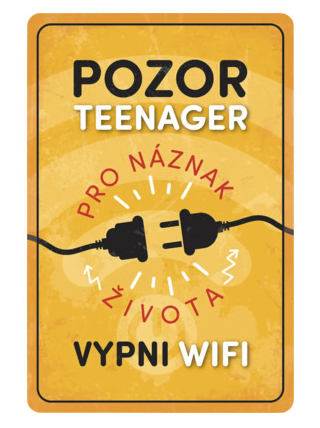 detail Nekupto Retro cedulka - POZOR TEENAGER, 20x30cm