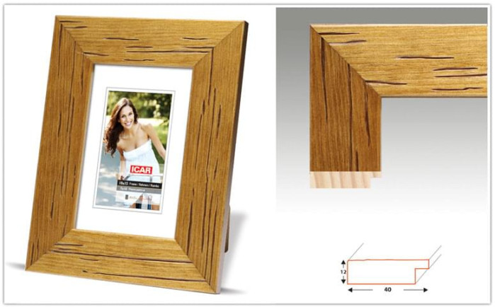 detail Rámeček dřevěný 30x40 Icar DRL A 3 světle hnědý