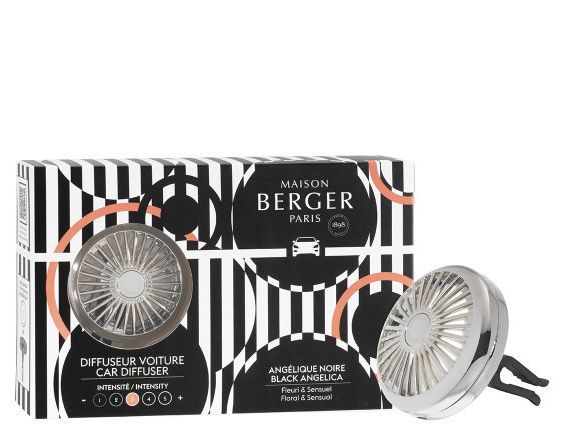 detail Maison Berger CAR BLACK ANGELICA, vůně a clip do auta