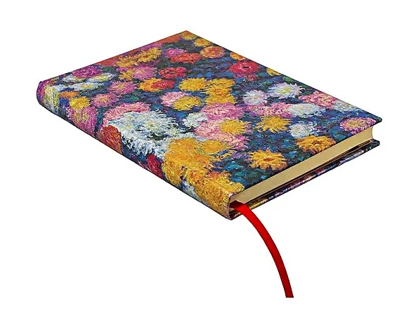 detail Paperblanks MIDI zápisník - MONETS CHRYSANTHEMUMS, tečkovaný, pevné desky