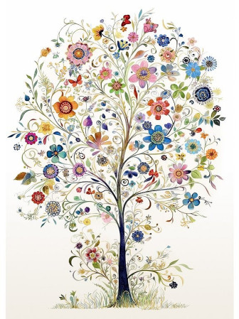 detail Luxusní přání P007 BUG ART - DOODLE TREE