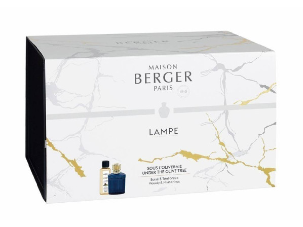 detail Maison Berger ALPHA modrá katal.lampa + náplň Pod olivovníky 250ml
