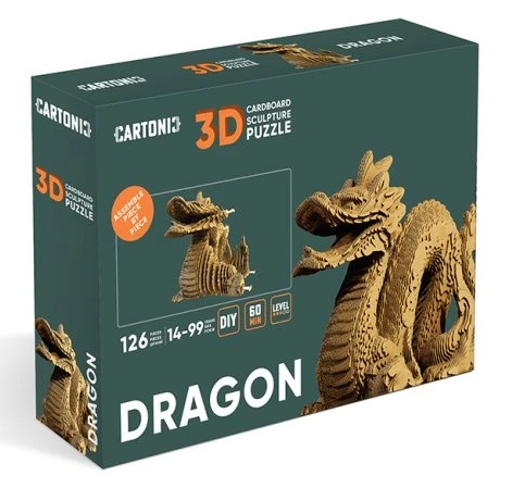 detail Cartonic 3D PUZZLE - DRAGON, 126 dílků, LEVEL3