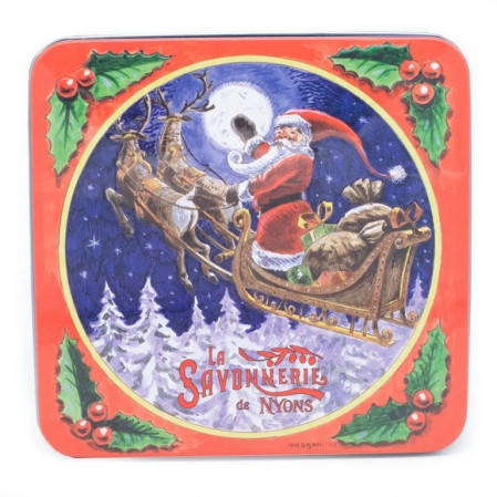 detail La Savonnerie Sada tuhých mýdel 4×100g v plechové dóze - Vánoční sáně