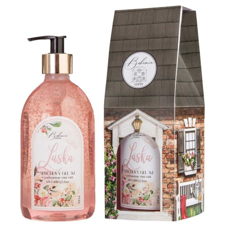 detail Bohemia Sprchový gel 500ml 3v1 - Domeček Láska s extrakty šípku a růže