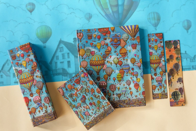 detail Paperblanks MIDI zápisník - Balloon Festival, 170stran, flexi, linkovaný