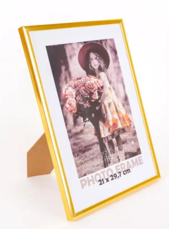 detail Rámeček plastový 21x30cm Fandy Simple 2 zlatý, skleněná výplň