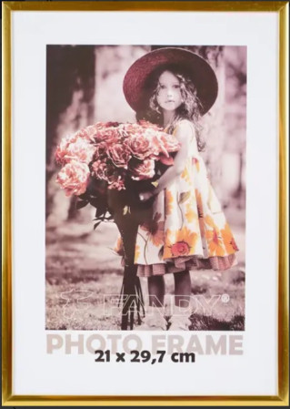 detail Rámeček plastový 21x30cm Fandy Simple 2 zlatý, skleněná výplň