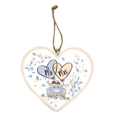 detail Nekupto Dárkové centrum SVATBA plaketka dřevěná srdce 11x12cm