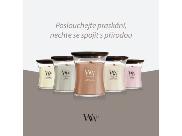 detail Vonná svíčka WoodWick Hazelnut Roast, střední 275 g