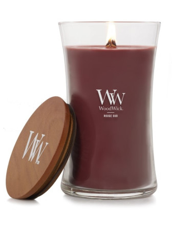 detail Vonná svíčka WoodWick ROUGE OUD, velká 609g