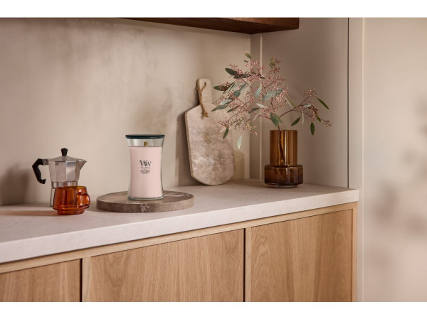 detail WoodWick COASTAL SUNBERRY, velká svíčka 609g