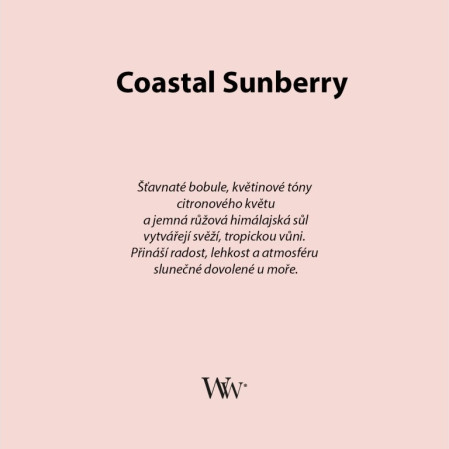 detail WoodWick COASTAL SUNBERRY, velká svíčka 609g