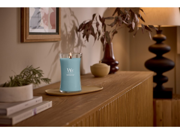 detail Vonná svíčka WoodWick Cedarwood & Ocean Moss, velká 609 g