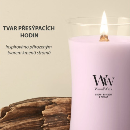 detail Vonná svíčka WoodWick Cherry Blossom & Vanilla, velká 609 g