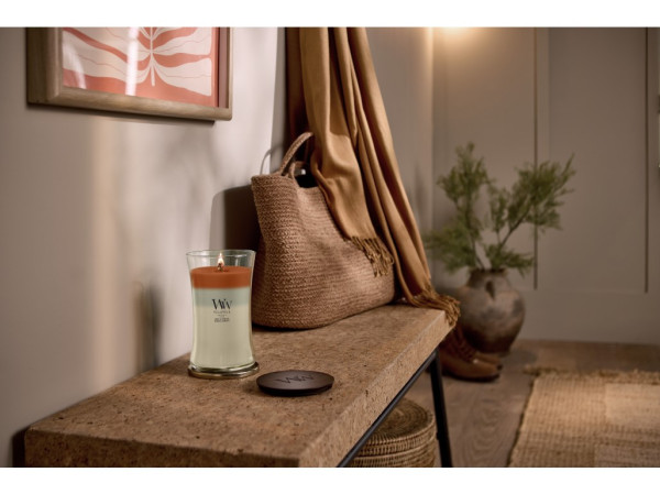 detail Vonná svíčka WoodWick Trilogy Vanilla Embers, velká 609 g