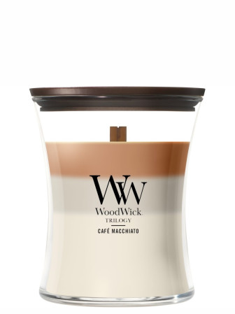 detail Vonná svíčka WoodWick Trilogy Café Macchiato, střední 275 g