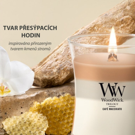 detail Vonná svíčka WoodWick Trilogy Café Macchiato, střední 275 g