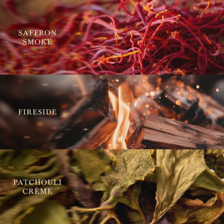 detail Vonná svíčka WoodWick Trilogy Vanilla Embers, široký knot 453 g