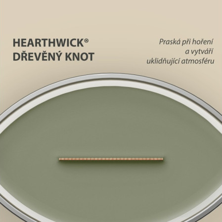 detail Vonná svíčka WoodWick Trilogy Verdant Woods, široký knot 453 g