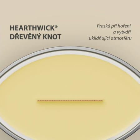 detail Vonná svíčka WoodWick YUZU & VETIVER, široký knot 453g