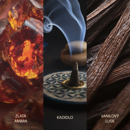detail Vonná svíčka RADIANT AMBER, široký knot 453g
