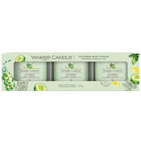 detail Yankee Candle 3x votiv ve skle CUCUMBER MINT COOLER, 3x 37 g