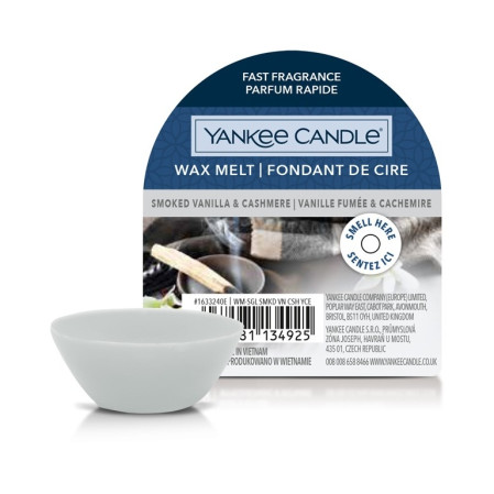 detail Yankee Candle SMOKED VANILLA & CASHMERE, vonný vosk 22 g NEW