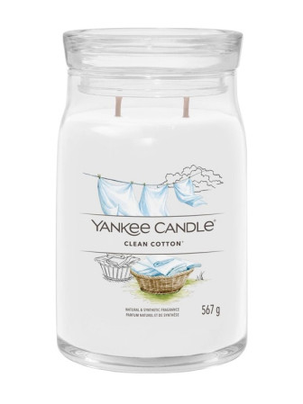 detail Yankee Candle CLEAN COTTON signature velká svíčka 567g