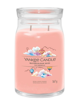 detail Yankee Candle WATERCOLOUR SKIES, Signature velká svíčka 567 g