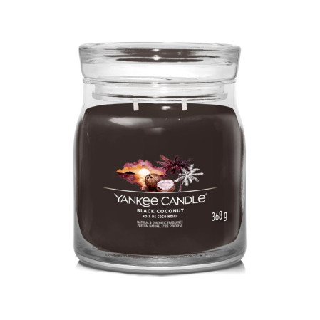 detail Yankee Candle Black Coconut, signature střední svíčka 368 g