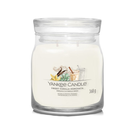 detail Yankee Candle SWEET VANILLA HORCHATA, signature střední svíčka 368 g