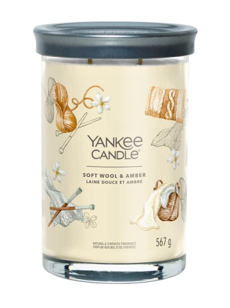 detail Yankee Candle SOFT WOOL & AMBER, Signature tumbler velký 567 g